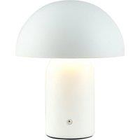 Happy Homewares Modern Rechargeable Mushroom Table Lamp with Touch Dimmer Button in White | Size: 10 inches