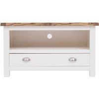 Cabinet Bits Lovere Off-White 1 Drawer TV Cabinet Chrome Cup Handle