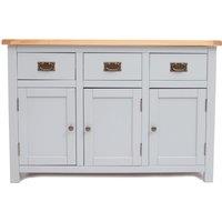 Cabinet Bits Argenta Light Grey 3 Drawer 3 Door Sideboard Brass Drop Handle