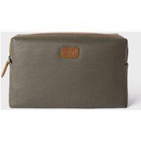 OSPREY LONDON Men's The Large Grantham Waxed Canvas & Leather Washbag in Khaki
