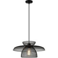 Harper Living Black Pendant Ceiling Light with Metal Mesh Shade, Hanging Industrial Light