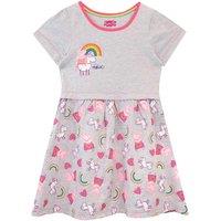 Peppa Pig Girl's It's Magic Unicorn & Rainbow Dress in Grey | Size: 12-18 m