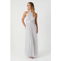 Coast Women's Halterneck Lace Applique Bridesmaid Dress in Grey Mist | Size: 10