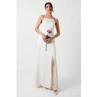 Diamante Strap Apron Neckline Wedding Dress