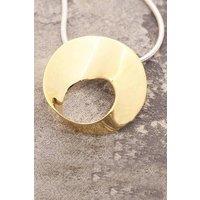 Otis Jaxon London Women's Large Open Circle Wave Sterling Silver Pendant in Gold