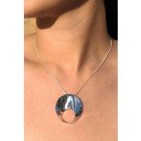 Otis Jaxon London Women's Large Open Circle Wave Sterling Silver Pendant