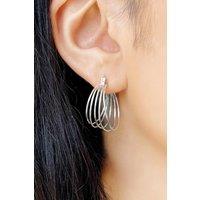 Otis Jaxon London Women's Multi Hoop Round Overlapping Sterling Silver Earrings