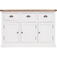 Cabinet Bits Cosenza Off-White 3 Drawer 3 Door Sideboard Brass Cup Handle