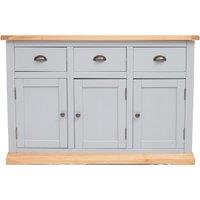 Cabinet Bits Bomporto Light Grey 3 Drawer 3 Door Sideboard Brass Cup Handle