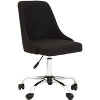 Orsina Comfortable Design Black & Chrome Home Office Chair, Ergonomic Work From Home Chair, Movable Chair
