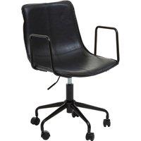 Orsina Claw Base Black Leather Home Office Chair, Upholstered Seat Of Office Chair, Height Adjustable Swivel Chair