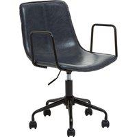 Orsina Claw Base Black Leather Home Office Chair, Upholstered Seat Of Office Chair, Height Adjustable Swivel Chair in Grey