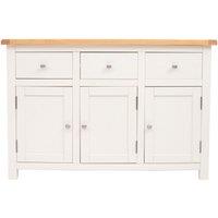 Cabinet Bits Maggiori Off-White 3 Drawer 3 Door Sideboard Chrome Knob