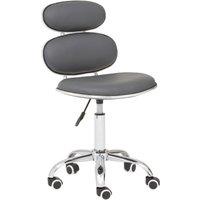 Orsina Ergonomic Black PU Home Office Chair, Comfortable Work From Home Office Chair, Movable Ergonomic Chair in Grey