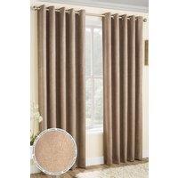 Enhanced Living 'Vogue' Latte Eyelet Thermal Noise Reducing Dim Out Curtains Pair in Natural | Size: 229 cm width x 183 cm drop