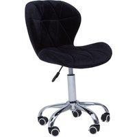 Orsina Velvet Quilted Home Office Chair in Black