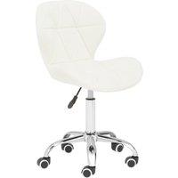 Orsina Velvet Quilted Home Office Chair in White