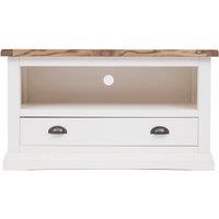 Cabinet Bits Cosenza Off-White 1 Drawer TV Cabinet Brass Cup Handle