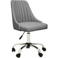 Orsina Ergonomic Off-White Leather Effect Home Office Chair, Comfortable Work From Home Chair, Movable Work Chair in Silver