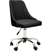 Orsina Comfortable Design Grey Leather Effect Home Office Chair, Ergonomic Work From Home Chair, Movable Chair in Black