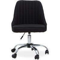 Orsina Ergonomic Black Fabric Home Office Chair, Comfortable Design Work From Home Chair, Movable Chair For Bedroom