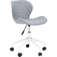 Orsina Comfortable Design Grey & White Home Office Chair, Ergonomic Work From Home Chair, Movable Sleek Chair