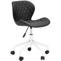 Orsina Comfortable Design Grey & White Home Office Chair, Ergonomic Work From Home Chair, Movable Sleek Chair in Black