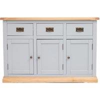 Cabinet Bits Bomporto Light Grey 3 Drawer 3 Door Sideboard Brass Drop Handle