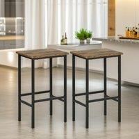 FURNOS Industrial 2PC Barstools Counter Height Rustic in Brown