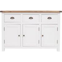 Cabinet Bits Lovere Off-White 3 Drawer 3 Door Sideboard Brass Cup Handle