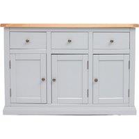 Cabinet Bits Loreo Light Grey 3 Drawer 3 Door Sideboard Brass Knob