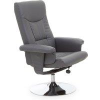 Orsina Comfortable Black Leather Effect Recliner, Modern Retro Recliner For Livingroom, Functional Swivel Recliner in Grey