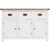 Cabinet Bits Lovere Off-White 3 Drawer 3 Door Sideboard Brass Drop Handle