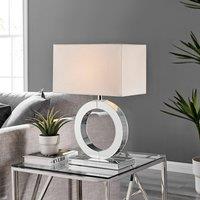 FurnitureboxUK Clara Energy Efficient Mirrored Halo Table Lamp Light (Including Bulb) in White