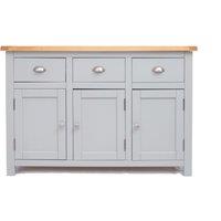 Cabinet Bits Argenta Light Grey 3 Drawer 3 Door Sideboard Chrome Cup Handle