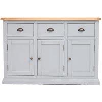 Cabinet Bits Loreo Light Grey 3 Drawer 3 Door Sideboard Brass Cup Handle