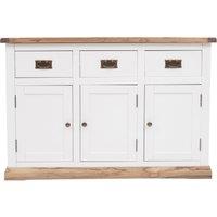 Cabinet Bits Tropea Off-White 3 Drawer 3 Door Sideboard Brass Drop Handle