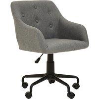 Orsina Ergonomic Tufted Grey & Black Home Office Chair, Comfortable Work From Home Chair, Movable Work Chair