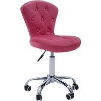 Orsina Comfortable Pink Velvet Buttoned Home Office Chair, Ergonomic Work From Home Chair, Movable Ergonomic Chair