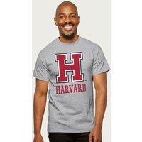 Harvard University Men's Varsity Red H Logo T-Shirt in Mid Grey | Size: Large