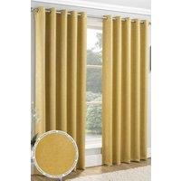 Enhanced Living 'Vogue' Ochre Eyelet Thermal Noise Reducing Dim Out Curtains Pair in Yellow | Size: 117 cm width x 183 cm drop