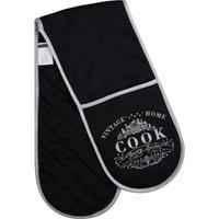 Orsina Stylish Home Double Oven Glove, Dual Hand Design Of Oven Gloves, Heat Resistant Double Oven Mitts in Black