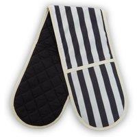 Orsina Double Oven Glove, Butcher Stripe Design in Navy & White, Quilted Heat-Resistant Cotton Fabric in White