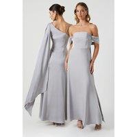 Bandeau Cold Shoudler Satin Bridesmaid Dress