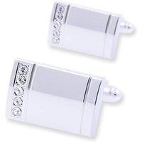 Charles William Men's Luxury Silver Cufflinks with Five Row Dazzling Elements
