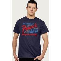 Marvel Men's Spider Man Great Power & Responsibility T-Shirt in Navy | Size: 2XL