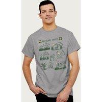 US National Parks Men's Montage T-Shirt in Mid Grey | Size: 2XL