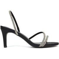 XY London Women's 'Polly' Slingback Strappy Diamante Stiletto High Heel Sandals in Black | Size: 6