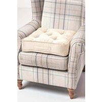 Homescapes Faux Suede Armchair Booster Cushion in Cream | Size: 50 cm x 50 cm