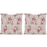 Set of 2 Vintage Floral Indoor Furniture Dining Chair, Sofa, Bench Seat Pads